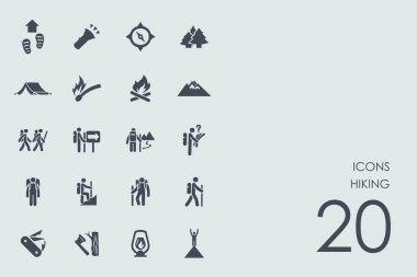 Set of hiking icons clipart