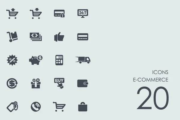 Set van e-commerce pictogrammen — Stockvector