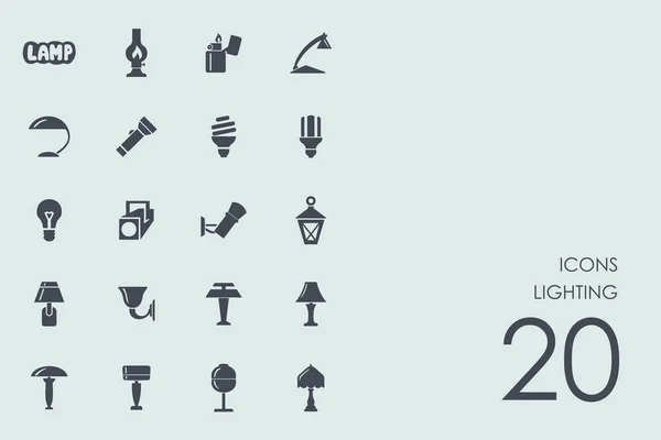 Set of lighting icons — Stock Vector