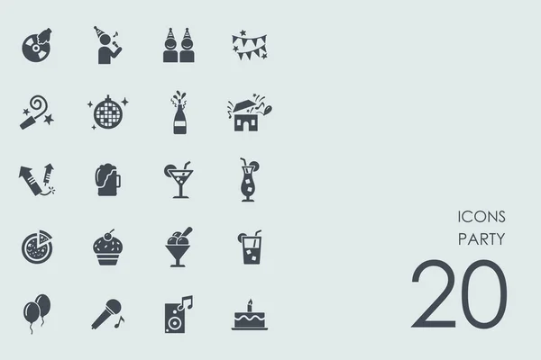 Set of party icons — Stock Vector