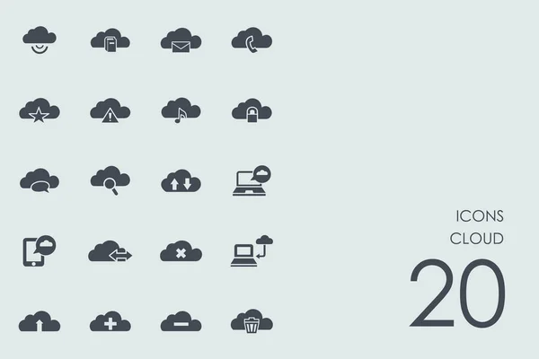 Ensemble d'icônes cloud — Image vectorielle