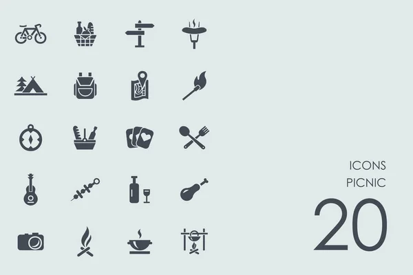 Set of picnic icons — Stock Vector