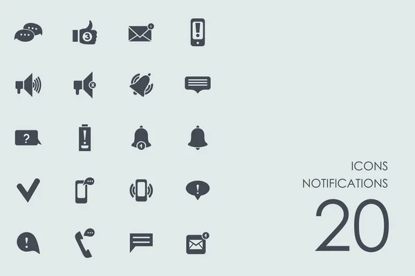 Conjunto de iconos de notificaciones — Vector de stock