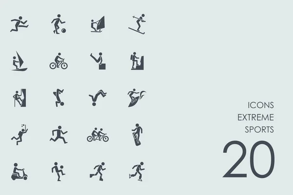 Set of extreme sports icons — Stock Vector