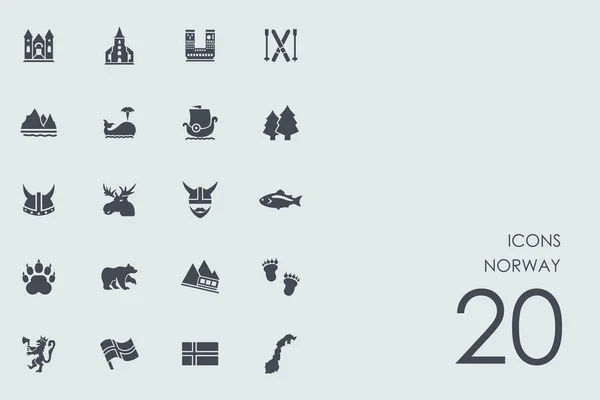 Set of Norway icons — Stock Vector
