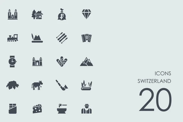Conjunto de iconos de Suiza — Vector de stock