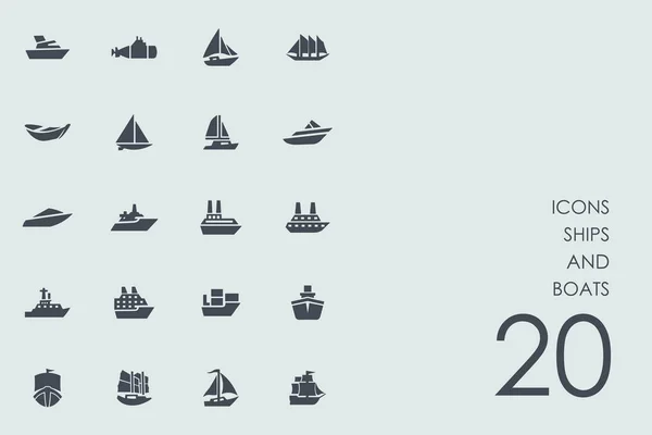 Set of ships and boats icons