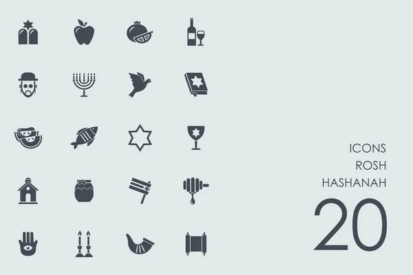 Uppsättning av Rosh Hashanah ikoner — Stock vektor