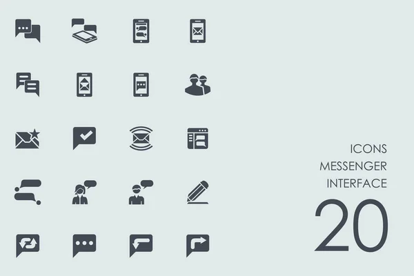 Ensemble d'icônes d'interface de messager — Image vectorielle