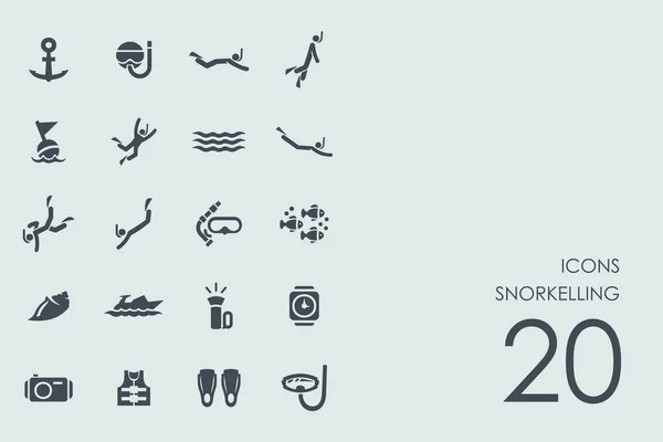Set di icone per lo snorkeling — Vettoriale Stock
