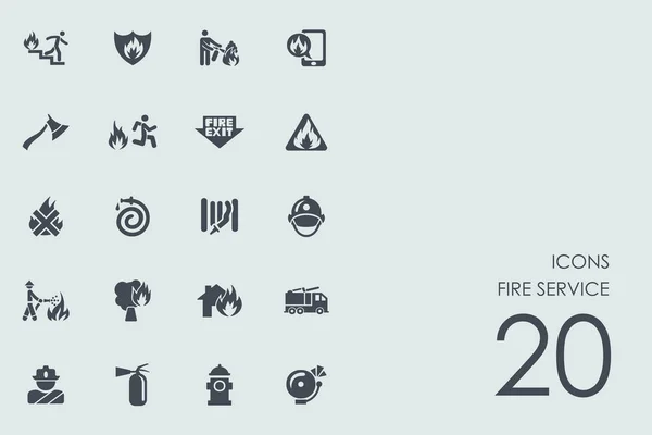 Set of fire service icons — Stock Vector