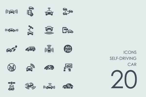 Set of self-driving car icons — Stock Vector