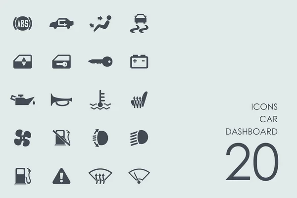 Set of car dashboard icons — Stock Vector