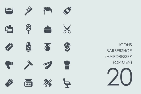 Conjunto de iconos de barbería — Vector de stock