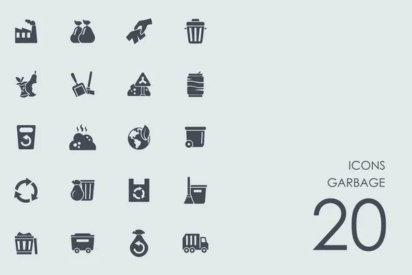 Set of garbage icons — Stock Vector