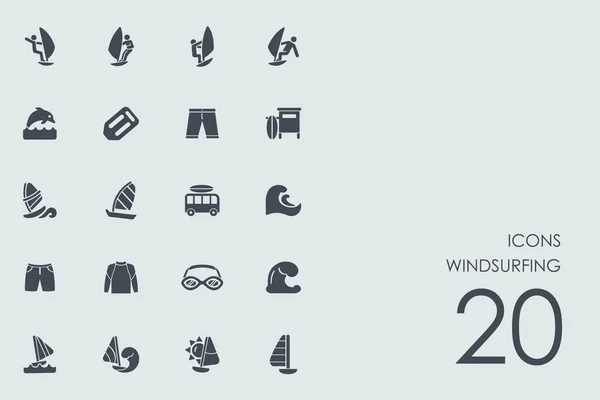 Conjunto de iconos de windsurf — Archivo Imágenes Vectoriales