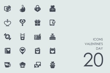 Sevgililer Günü simgeleri seti