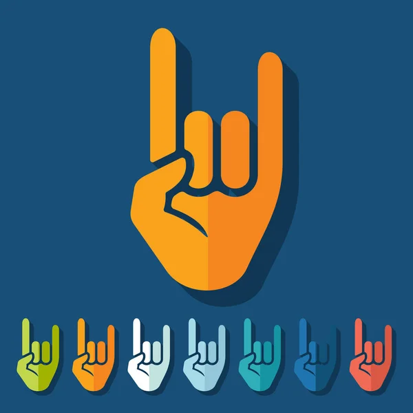 Flat design: rock hand gesture — Stock Vector