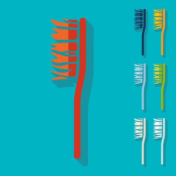 Design plano: escova de dentes — Vetor de Stock