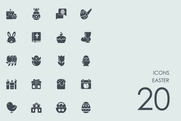 Conjunto de iconos de Pascua — Vector de stock