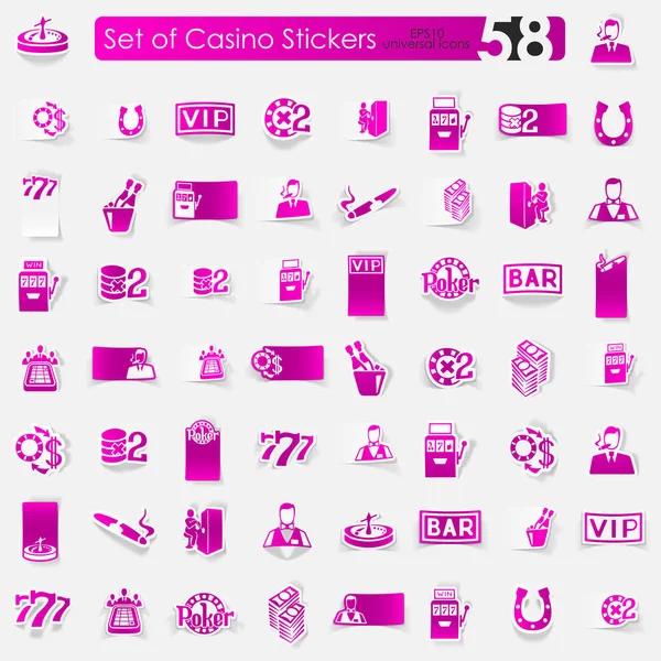 Aantal casino stickers — Stockvector