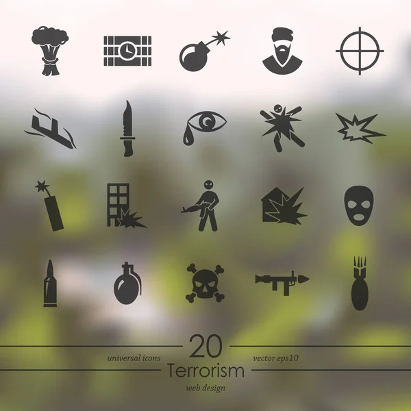 Sada ikon, terorismus — Stockový vektor