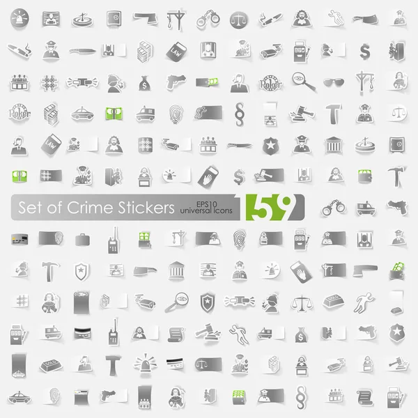 Set of crime stickers — Stock Vector