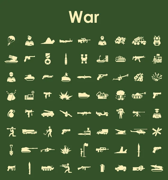 Set of war simple icons — Stock Vector
