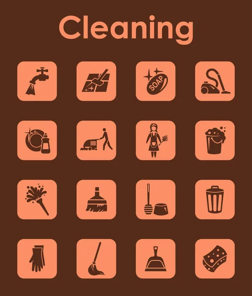 Conjunto de ícones simples de limpeza —  Vetores de Stock