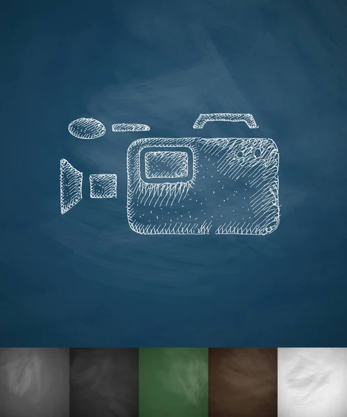 Icône de caméscope dessinée à la main — Image vectorielle