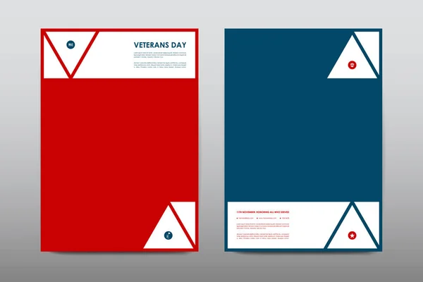 Set of Veterans Day brochure template — Stock Vector