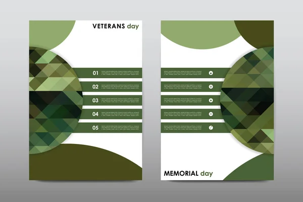 Conjunto de plantilla de folleto del Día de los Veteranos — Vector de stock