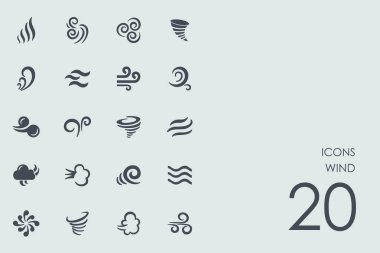 Set of wind icons clipart