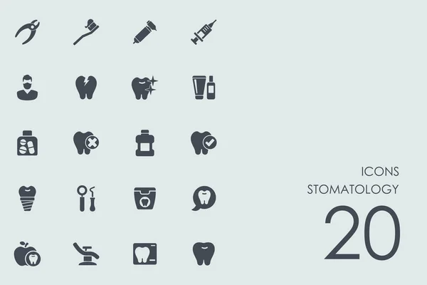 Conjunto de ícones de estomatologia — Vetor de Stock