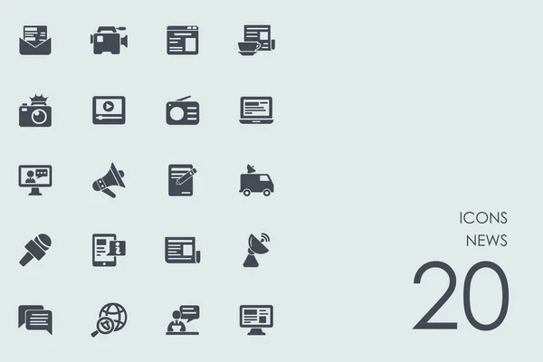 ニュースのアイコンのセット — ストックベクタ