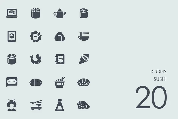 Set ikon sushi - Stok Vektor