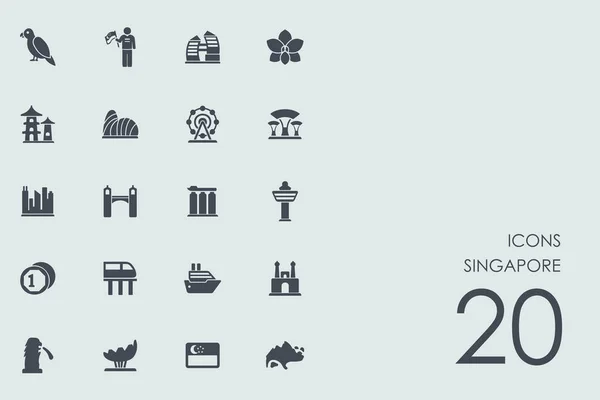 Conjunto de ícones de Singapura — Vetor de Stock