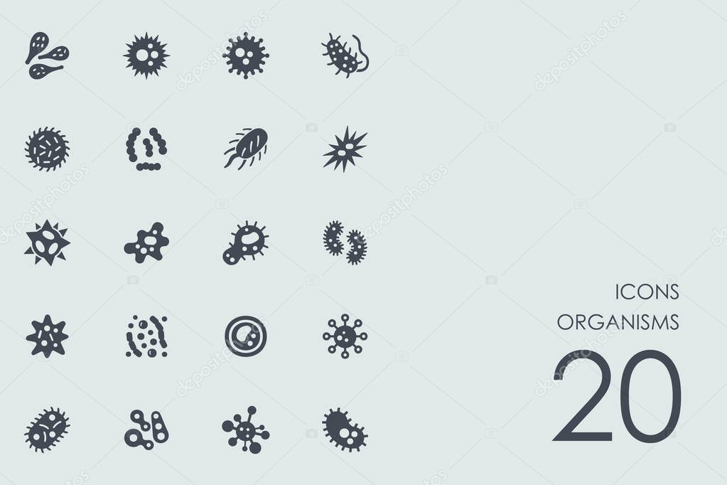 Set of organisms icons