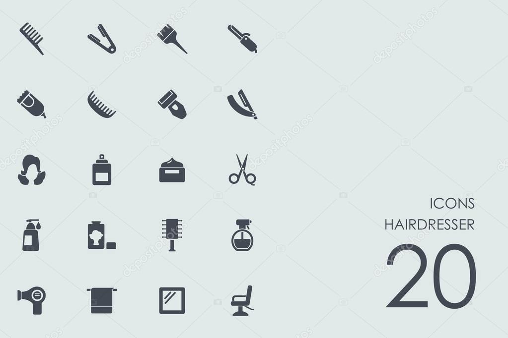 Set of hairdresser icons