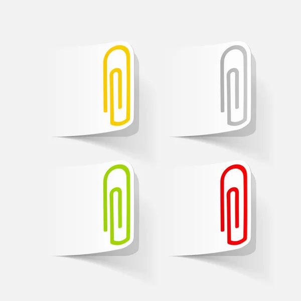 Realistic paper clips — Stock Vector