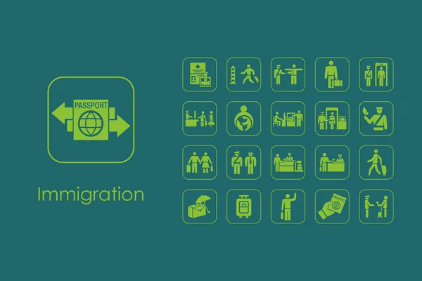 Immigration simple icons — Stock Vector