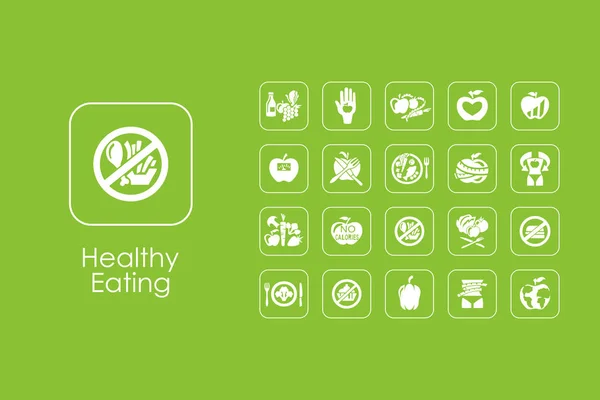 Iconos de alimentación saludable — Vector de stock