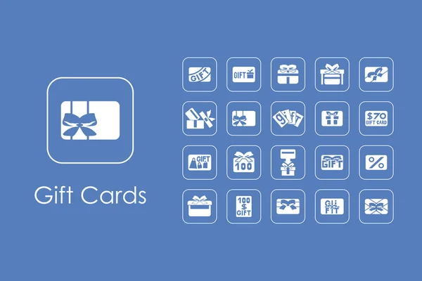 Σύνολο δώρο κάρτες απλά εικονίδια — Διανυσματικό Αρχείο