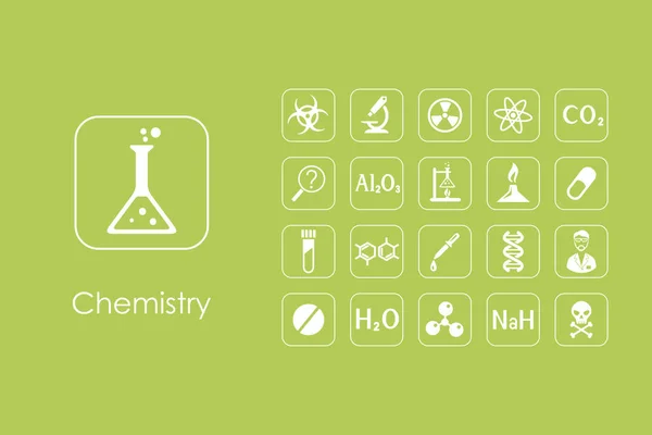 Set van de eenvoudige pictogrammen chemie — Stockvector