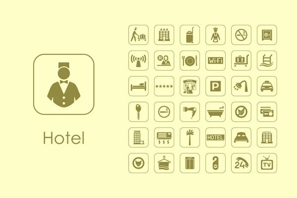 Набор простых иконок отеля — стоковый вектор