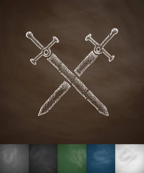 Kılıç şövalye Icon — Stok Vektör