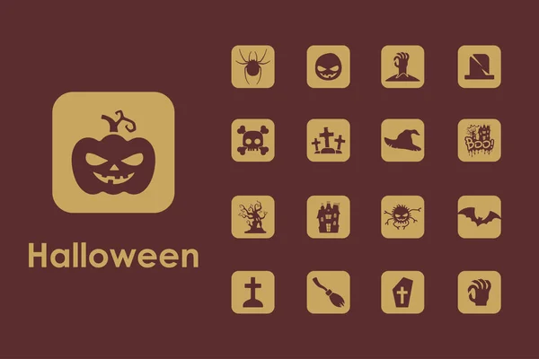 Conjunto de iconos simples de Halloween — Archivo Imágenes Vectoriales