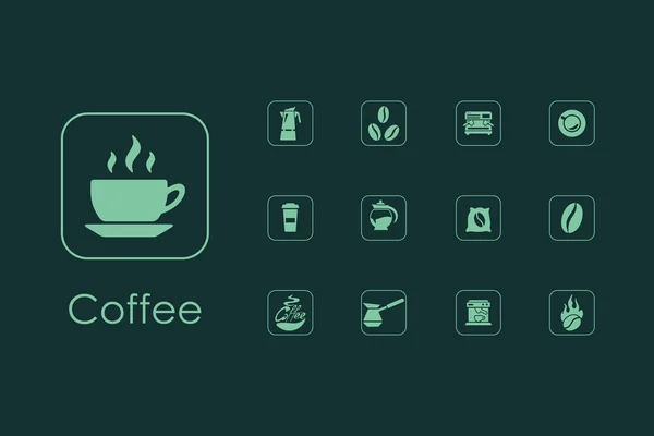 Set of coffee simple icons — Stock Vector