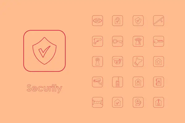 安全简单的图标集 — 图库矢量图片
