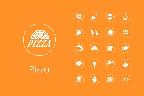Set of pizza simple icons — Stock Vector